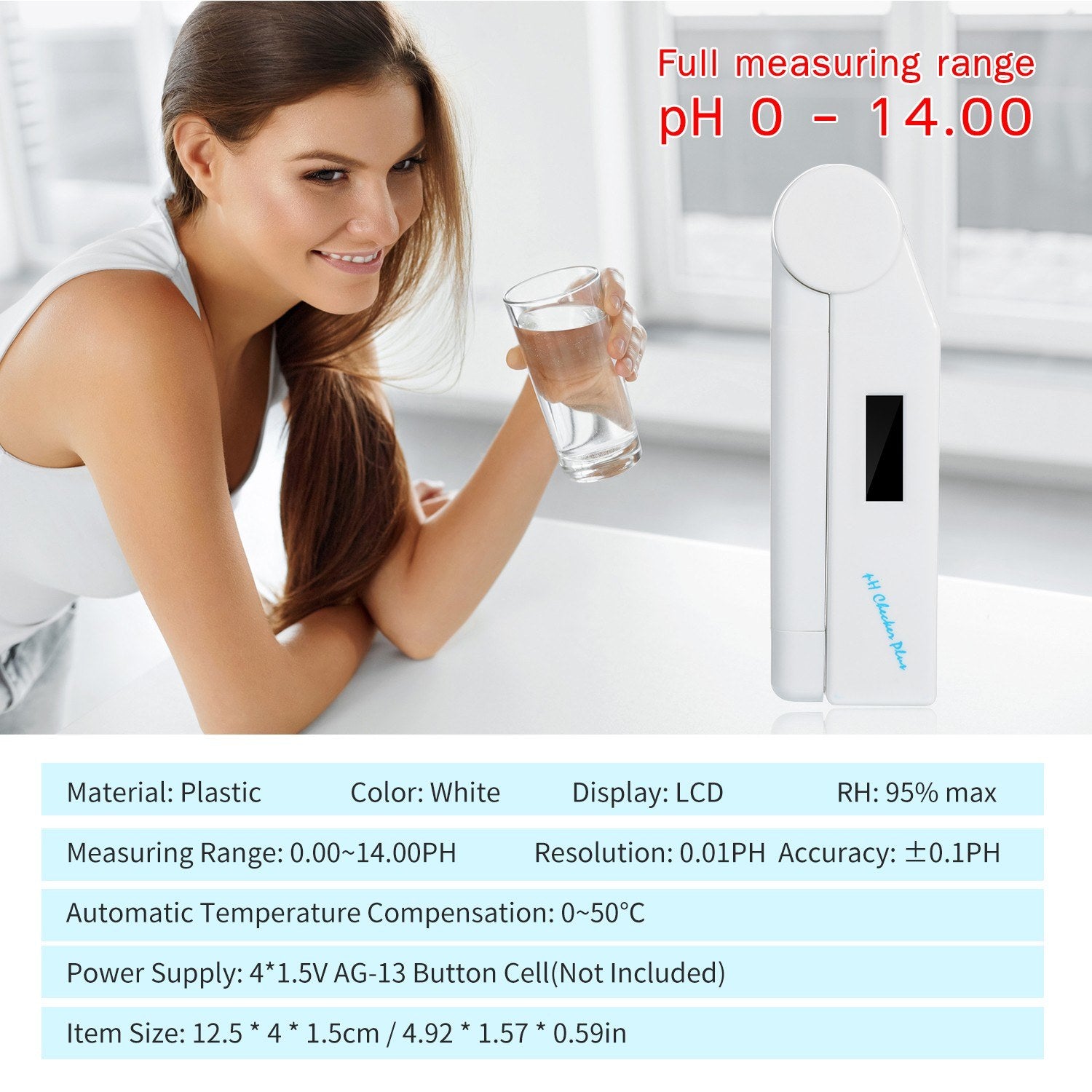 Pocket Folding PH Meter Digital Tester Detection 0-14 Measurement Range For Water Quality