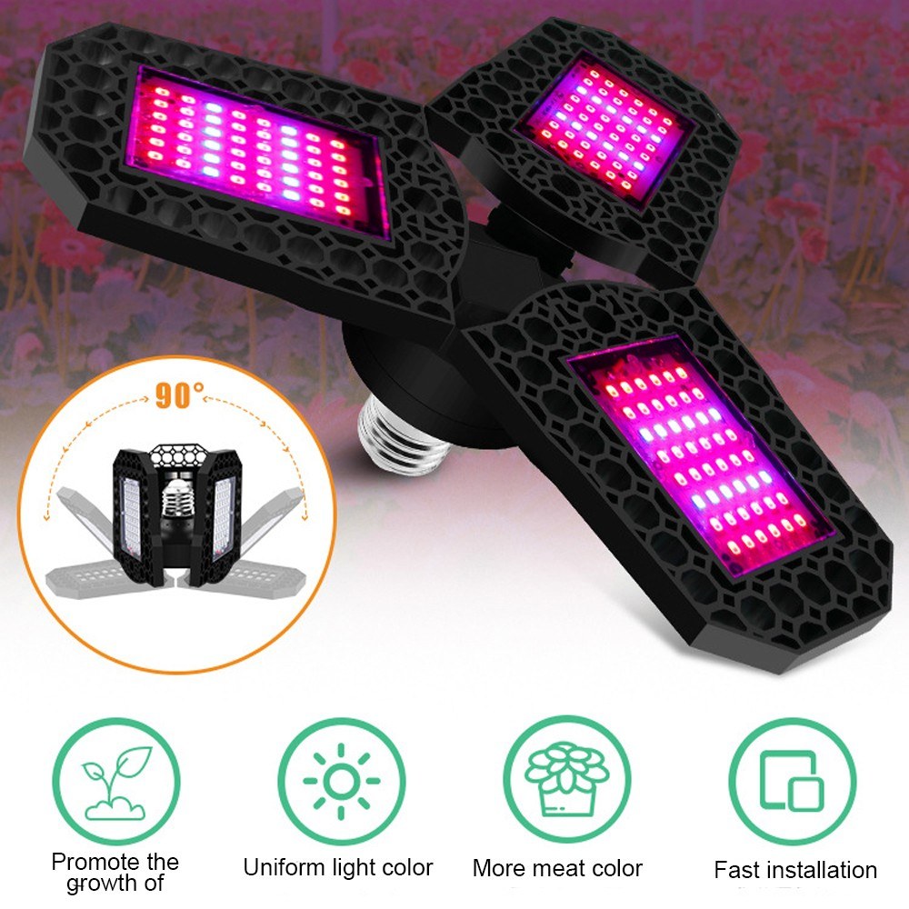 LED Plant Growth Light Greenhouse Lights Folding Three-Leaf Deformation Lamp