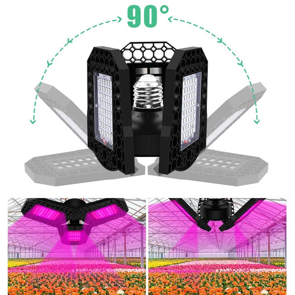 LED Plant Growth Light Greenhouse Lights Folding Three-Leaf Deformation Lamp