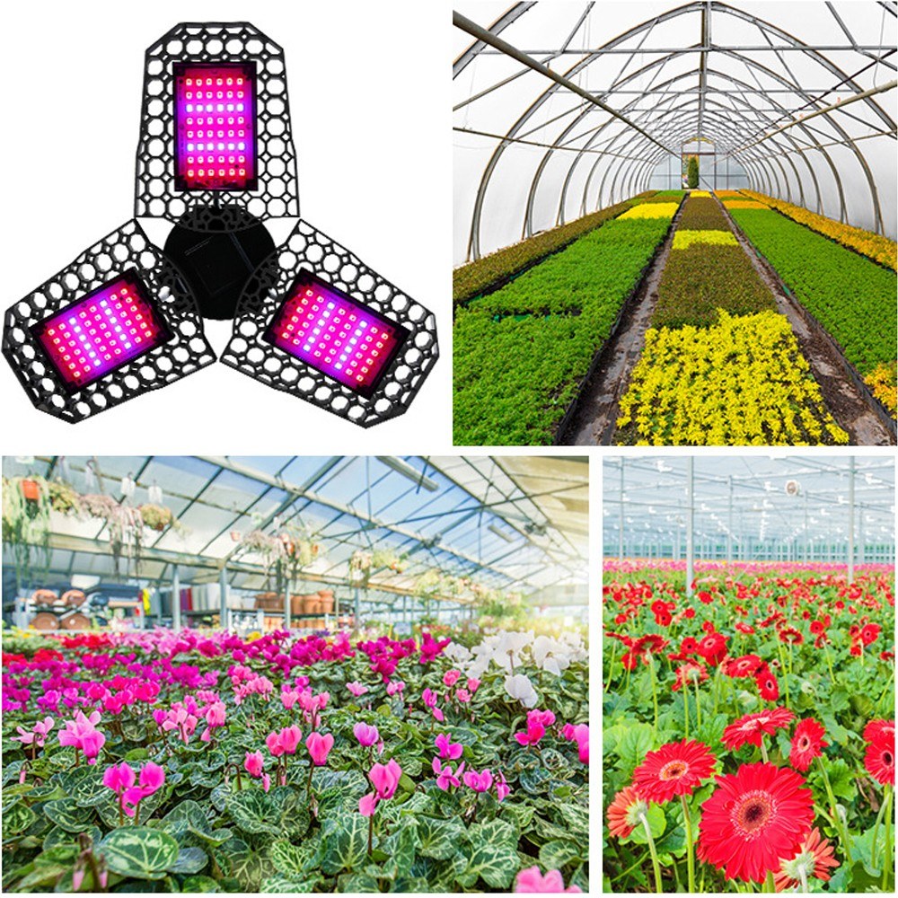 LED Plant Growth Light Greenhouse Lights Folding Three-Leaf Deformation Lamp
