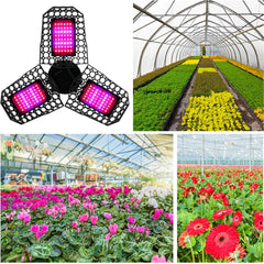 LED Plant Growth Light Greenhouse Lights Folding Three-Leaf Deformation Lamp