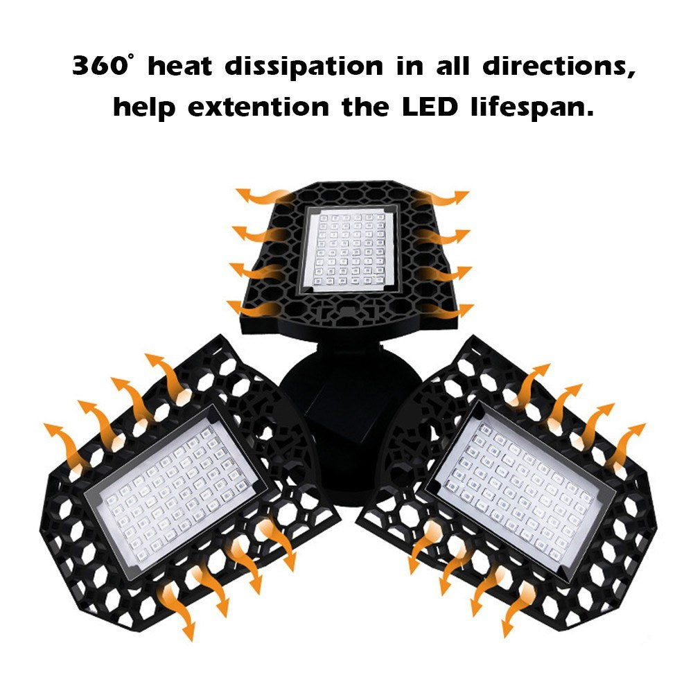 LED Plant Growth Light Greenhouse Lights Folding Three-Leaf Deformation Lamp