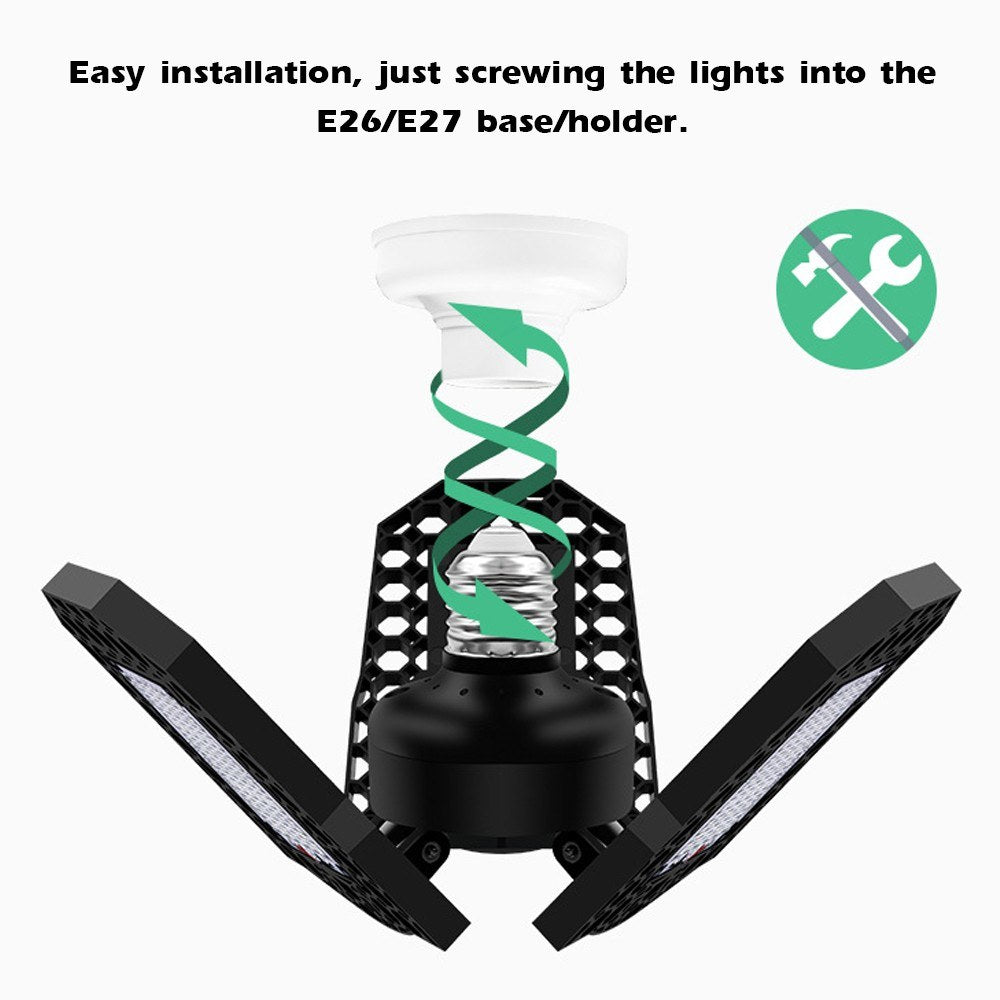 LED Plant Growth Light Greenhouse Lights Folding Three-Leaf Deformation Lamp