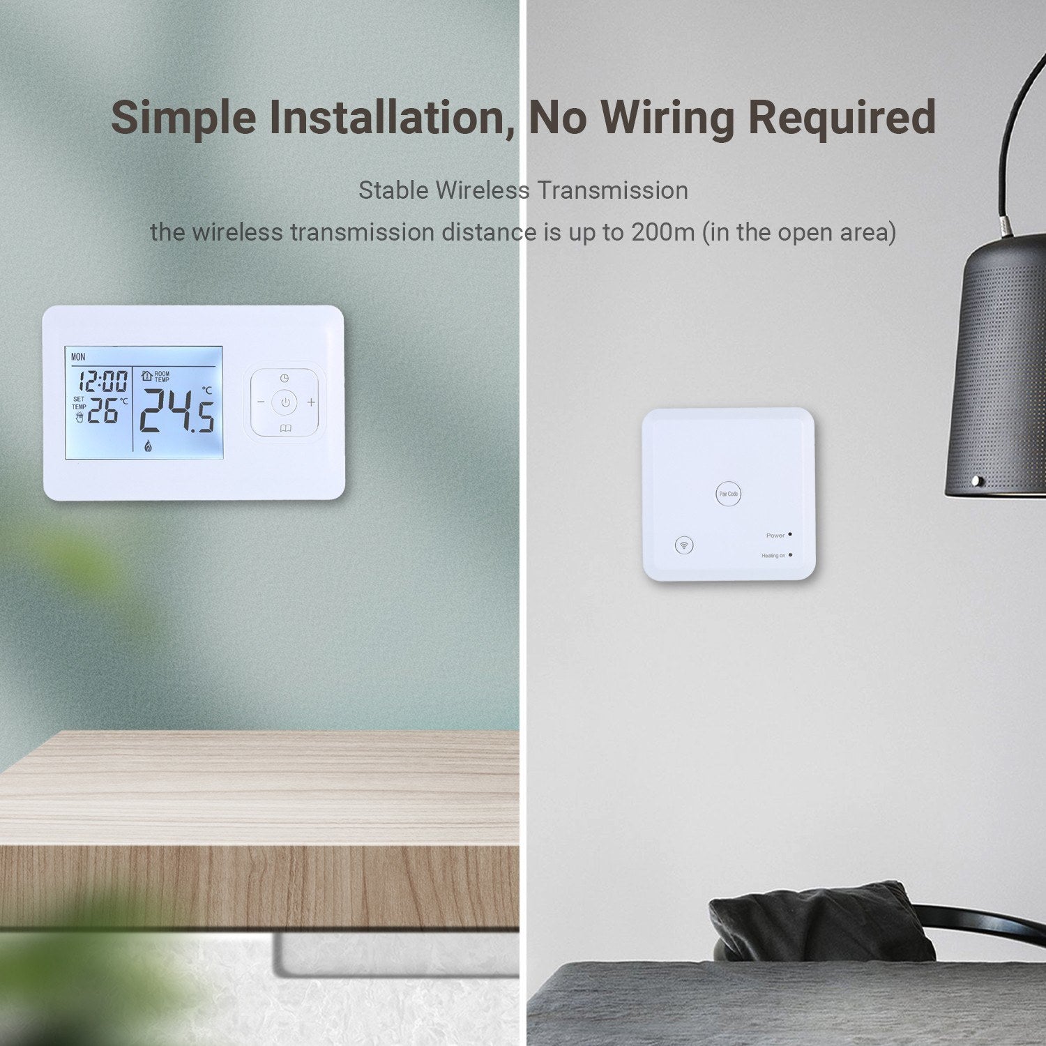 LCD Digital Heating Thermostat Programmable Wall-mounted Furnace Wifi
