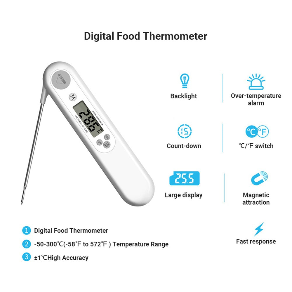 Digital Food Thermometer Instant Read Meat Probe Kitchen Cooking Temperature Tester for Milk Grill BBQ