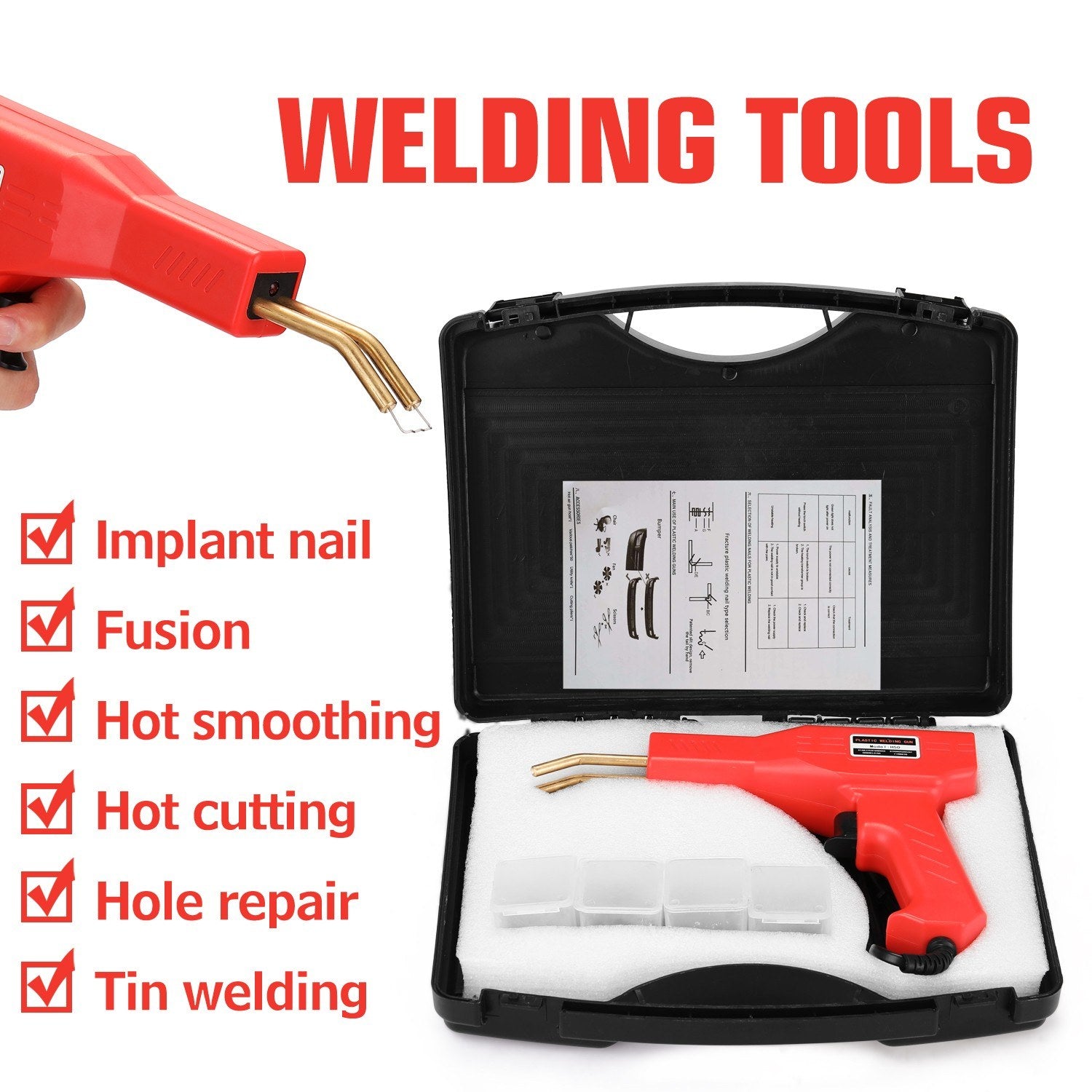 Handy Plastics Welders Garage Tools Hot Staplers Machine Staple PVC Repairing