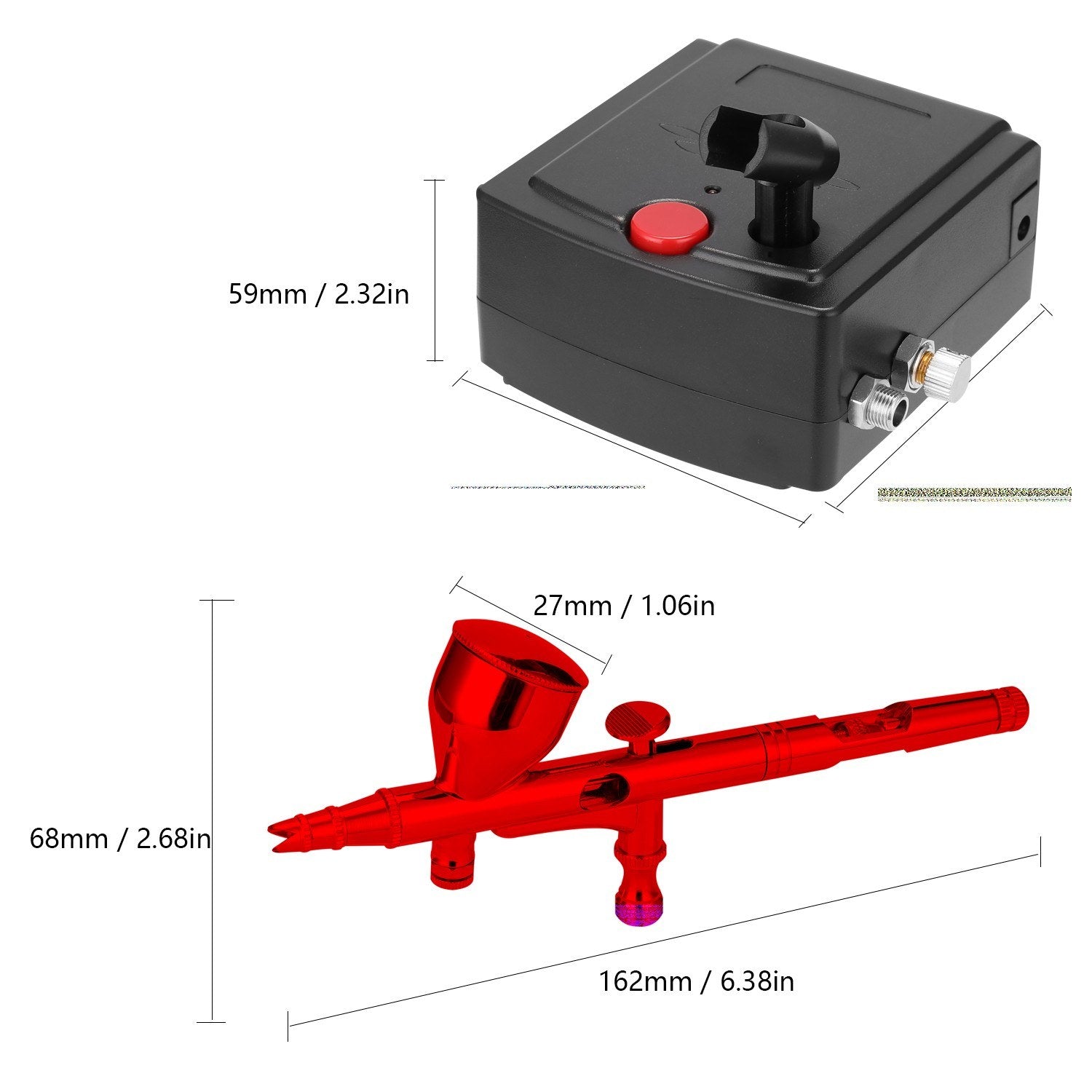 Airbrush Set for Model Making Art Painting with Air Compressor+Power Adapter+Airbrush+Airbrush Holder