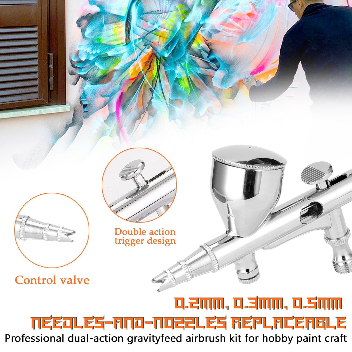 Airbrush Set for Model Making Art Painting with Air Compressor+Power Adapter+Airbrush+Airbrush Holder