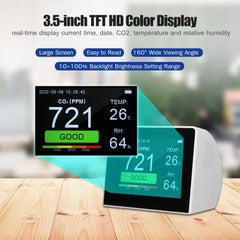 Desktop 3-in-1 Multifunctional Air Quality Detector CO2 Meter Tester 3.5-inch Digital Hygrothermograph