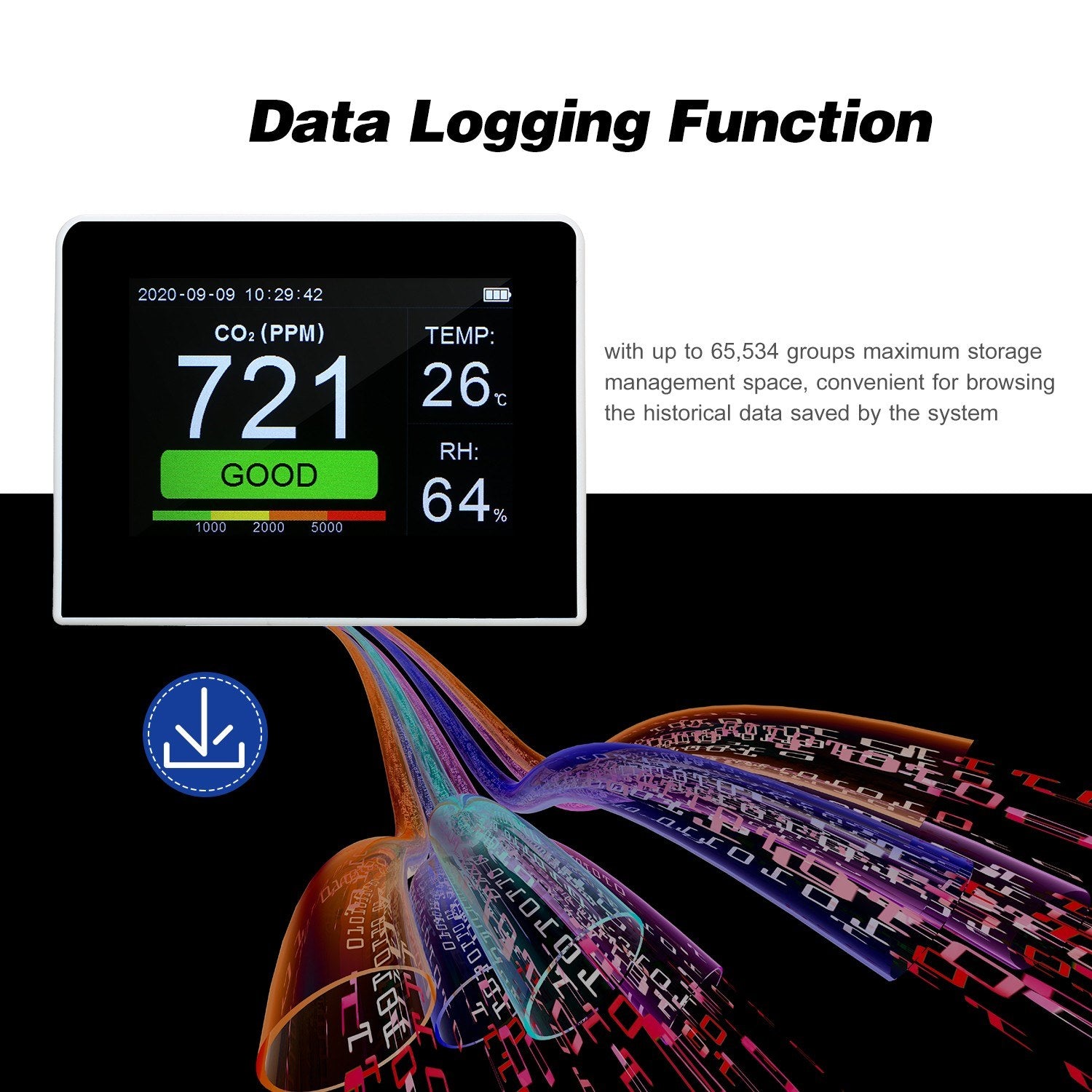 Desktop 3-in-1 Multifunctional Air Quality Detector CO2 Meter Tester 3.5-inch Digital Hygrothermograph