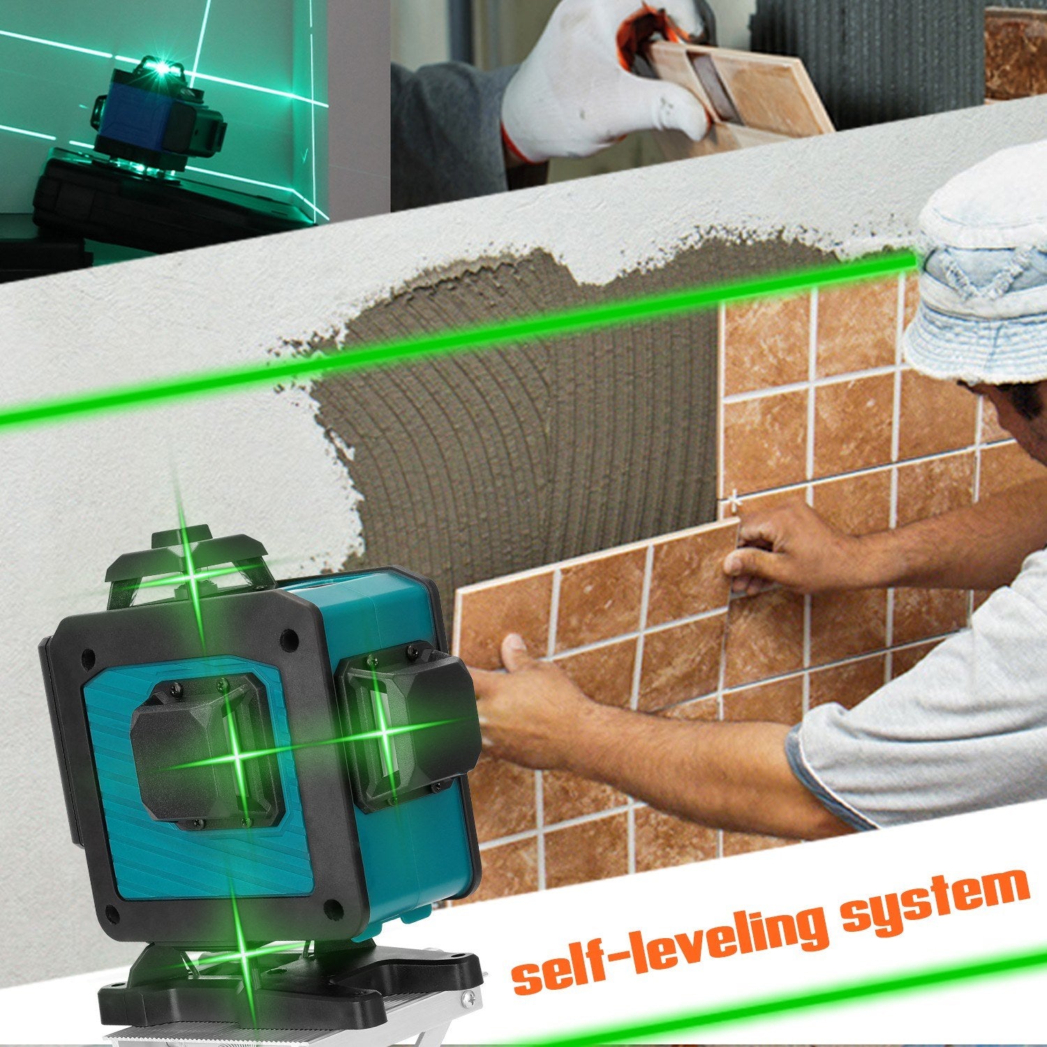 Multifunctional 4D 16 Lines Laser Level Tool Vertical Horizontal with Self-leveling Function