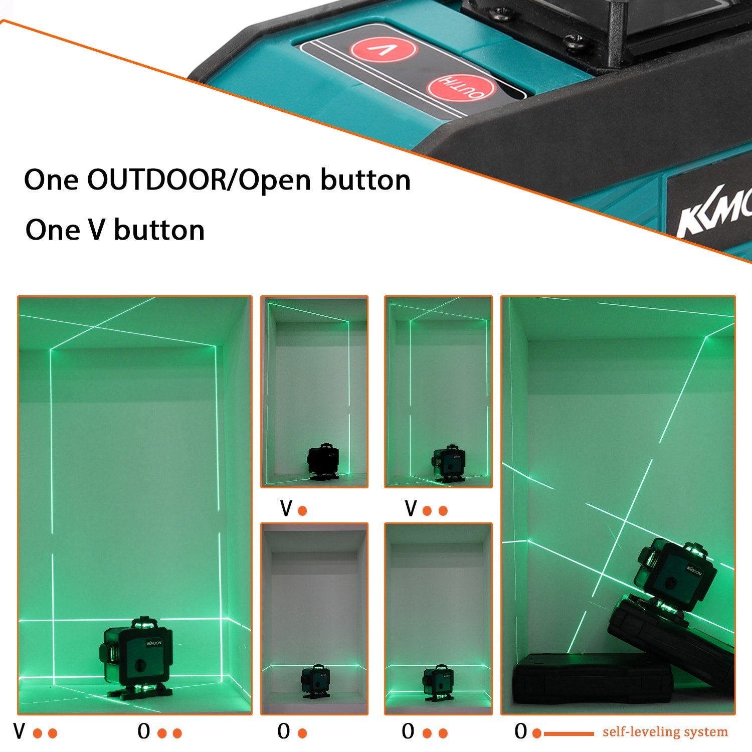 Multifunctional 4D 16 Lines Laser Level Tool Vertical Horizontal with Self-leveling Function