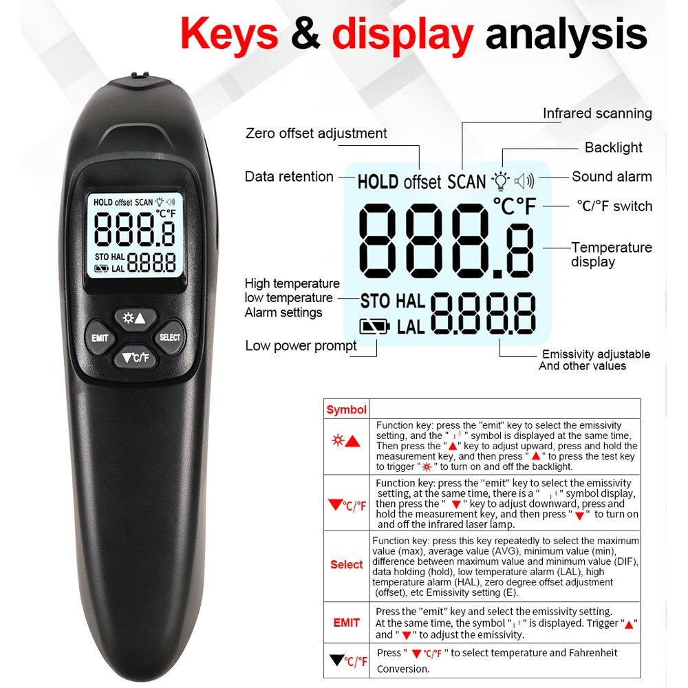 Non Contact Infrared Intelligent Temperature Measurement Multi-purpose High Precision