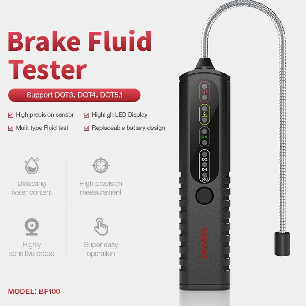 Automobile Brake Oil Detector Testing Pen Water Fluid Tester Universal LED Indicator Tool
