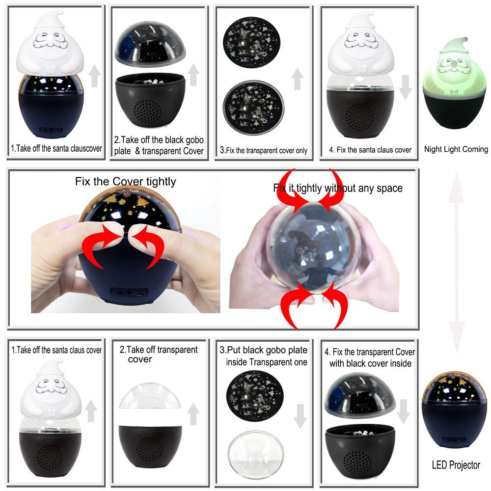 IR Remote Control Bluetooth Audio Portable Multifunction Projection Lamp