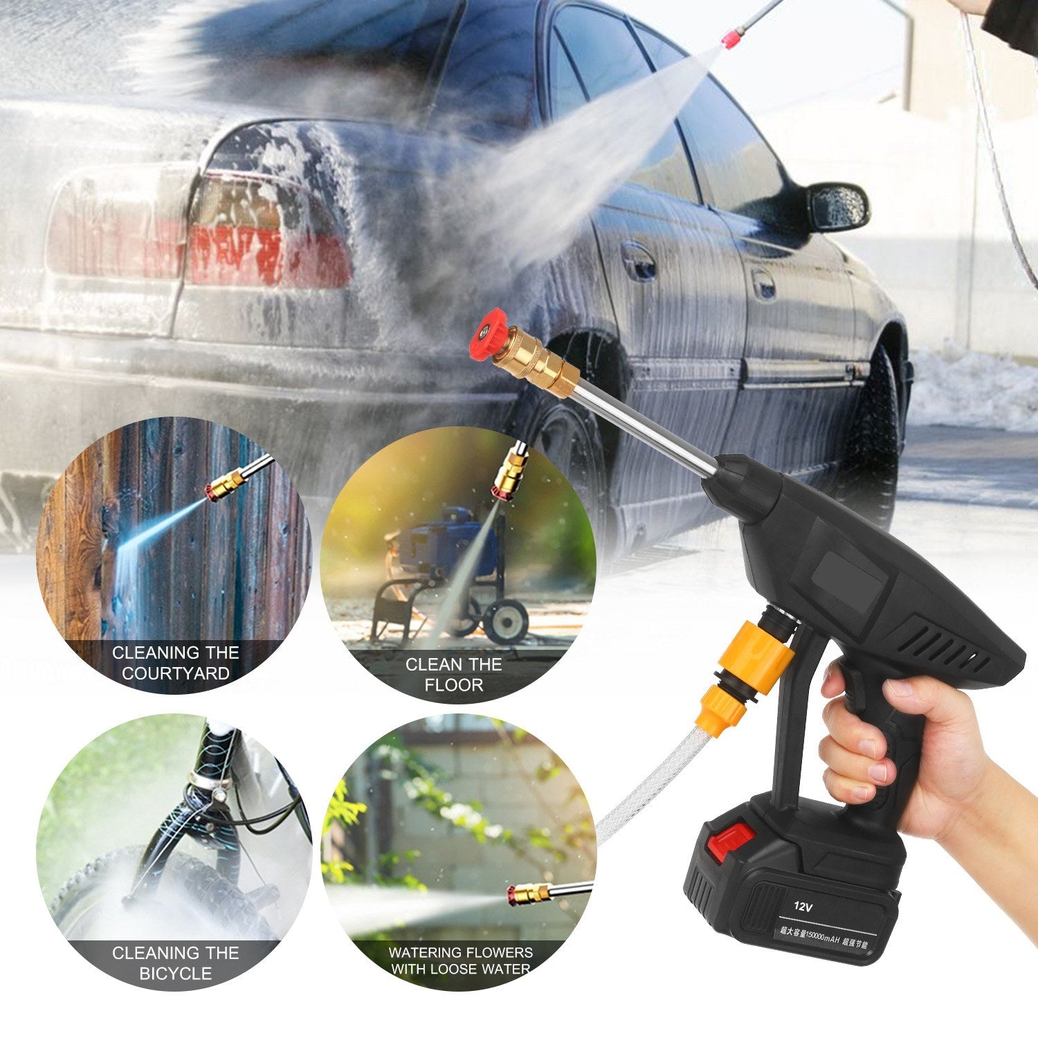 Portable High Pressure Washer Machine With Foam Generator Nozzle