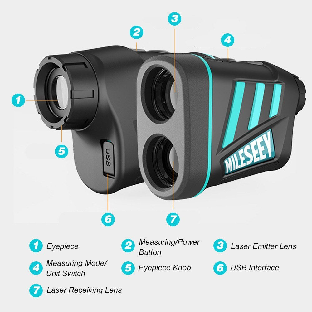 Outdoor Pulse Laser Range Finder Distance Meter 6X Handheld Monocular Telescope for Golf Hunting Engineering Survey