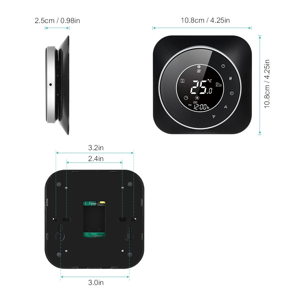 Programmable Thermostat 5+1+1 Six Periods Touchscreen LCD with Water Heating Thermoregulator