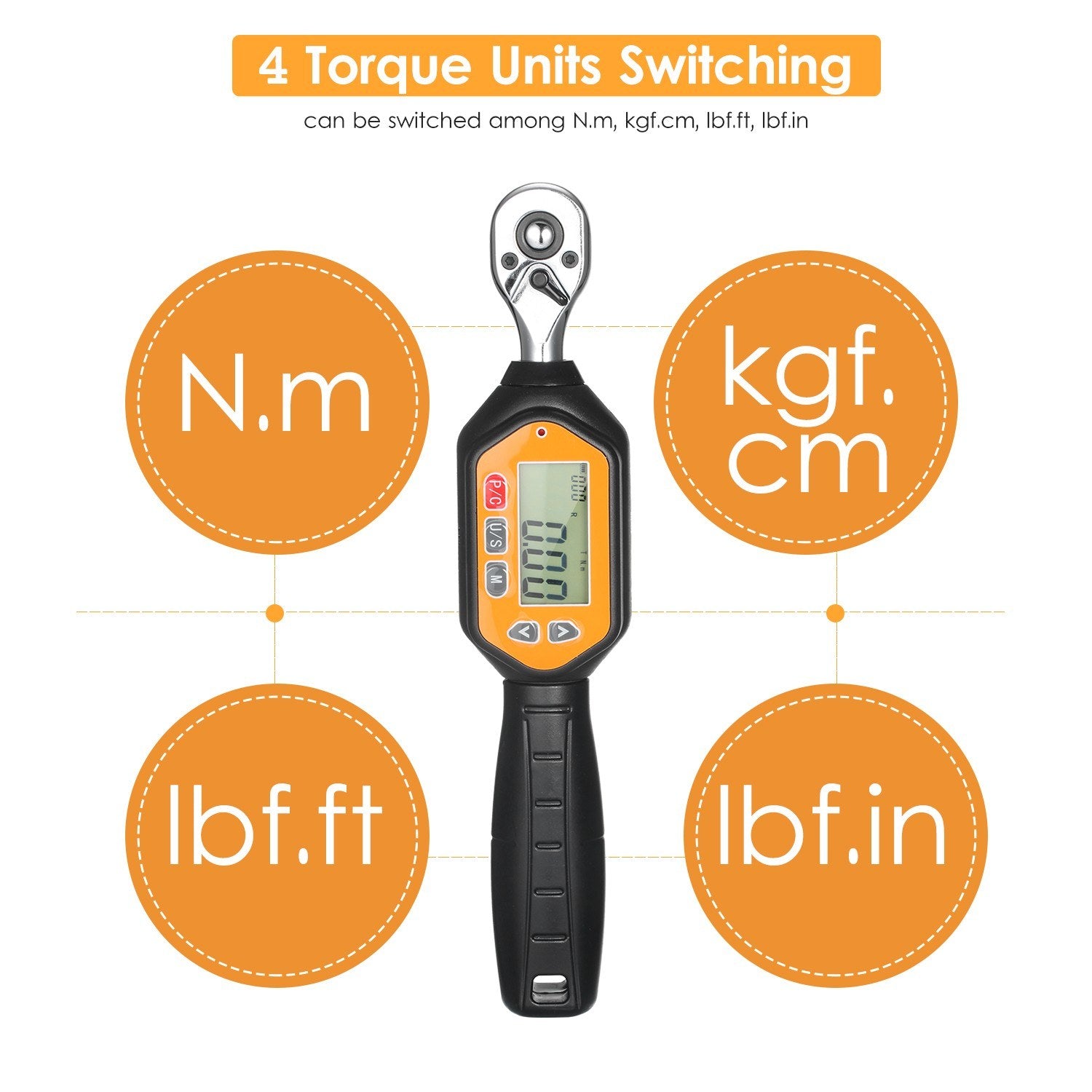 Preset Torque Wrench 10Nm Adjustable 1.6-inch LCD Digital Display for Bicycle Vehicle Maintenance