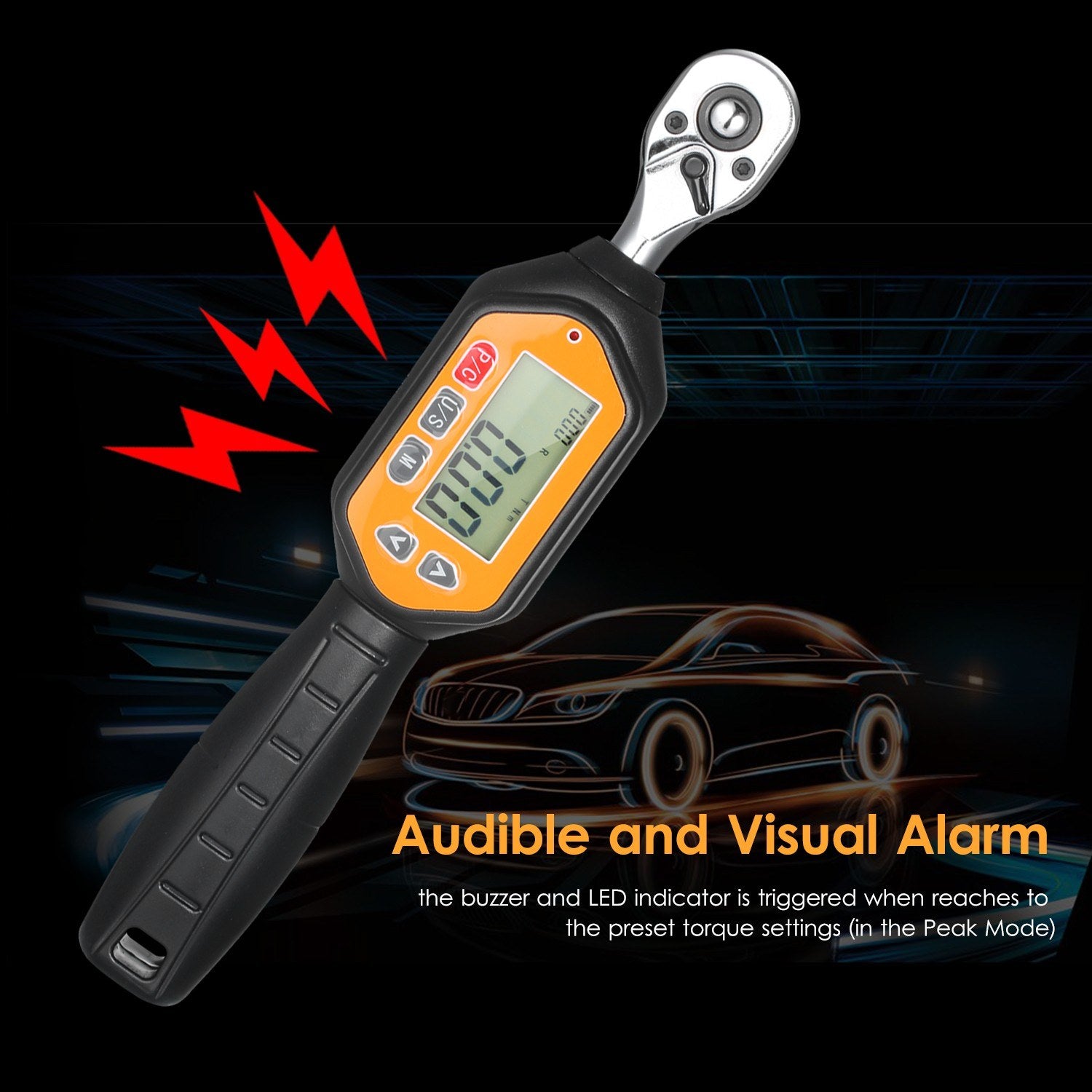 Preset Torque Wrench 10Nm Adjustable 1.6-inch LCD Digital Display for Bicycle Vehicle Maintenance