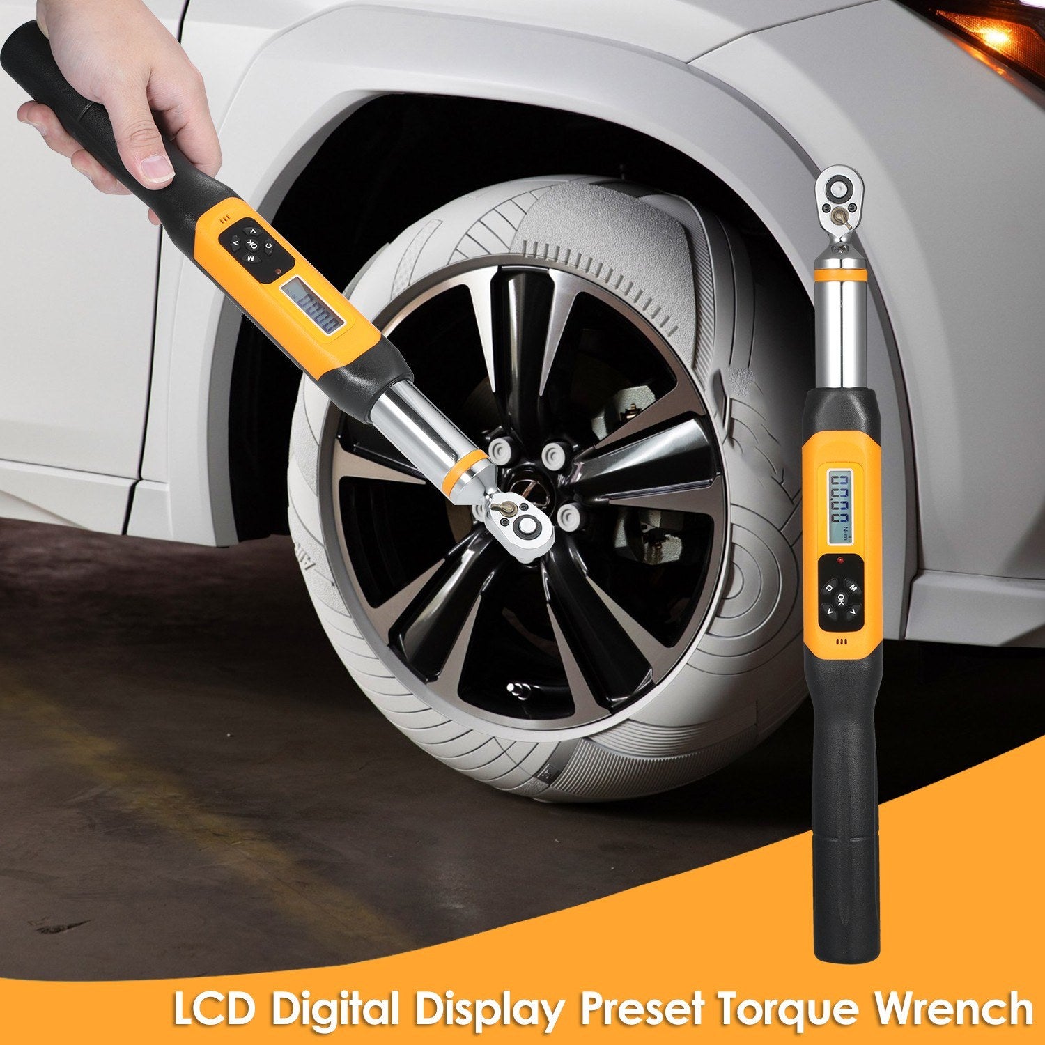 Preset Torque Wrench 10Nm Adjustable 1.4-inch LCD Digital Display 100 Groups Data Storage Peak & Real Time