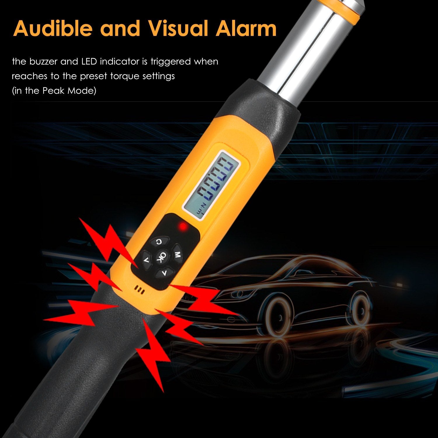 Preset Torque Wrench 10Nm Adjustable 1.4-inch LCD Digital Display 100 Groups Data Storage Peak & Real Time