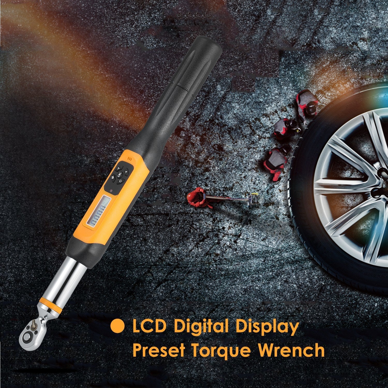 Preset Torque Wrench 10Nm Adjustable 1.4-inch LCD Digital Display 100 Groups Data Storage Peak & Real Time