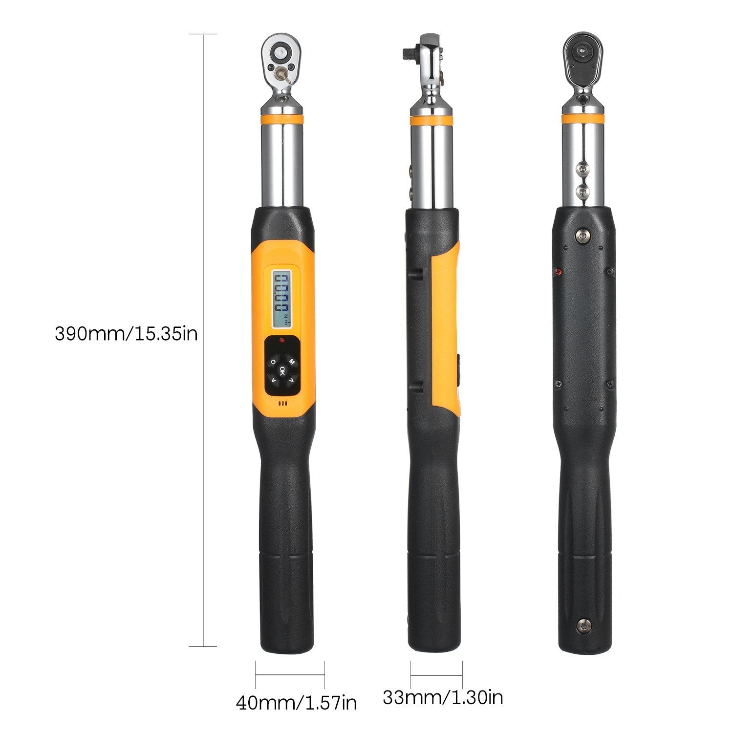 Preset Torque Wrench 10Nm Adjustable 1.4-inch LCD Digital Display 100 Groups Data Storage Peak & Real Time