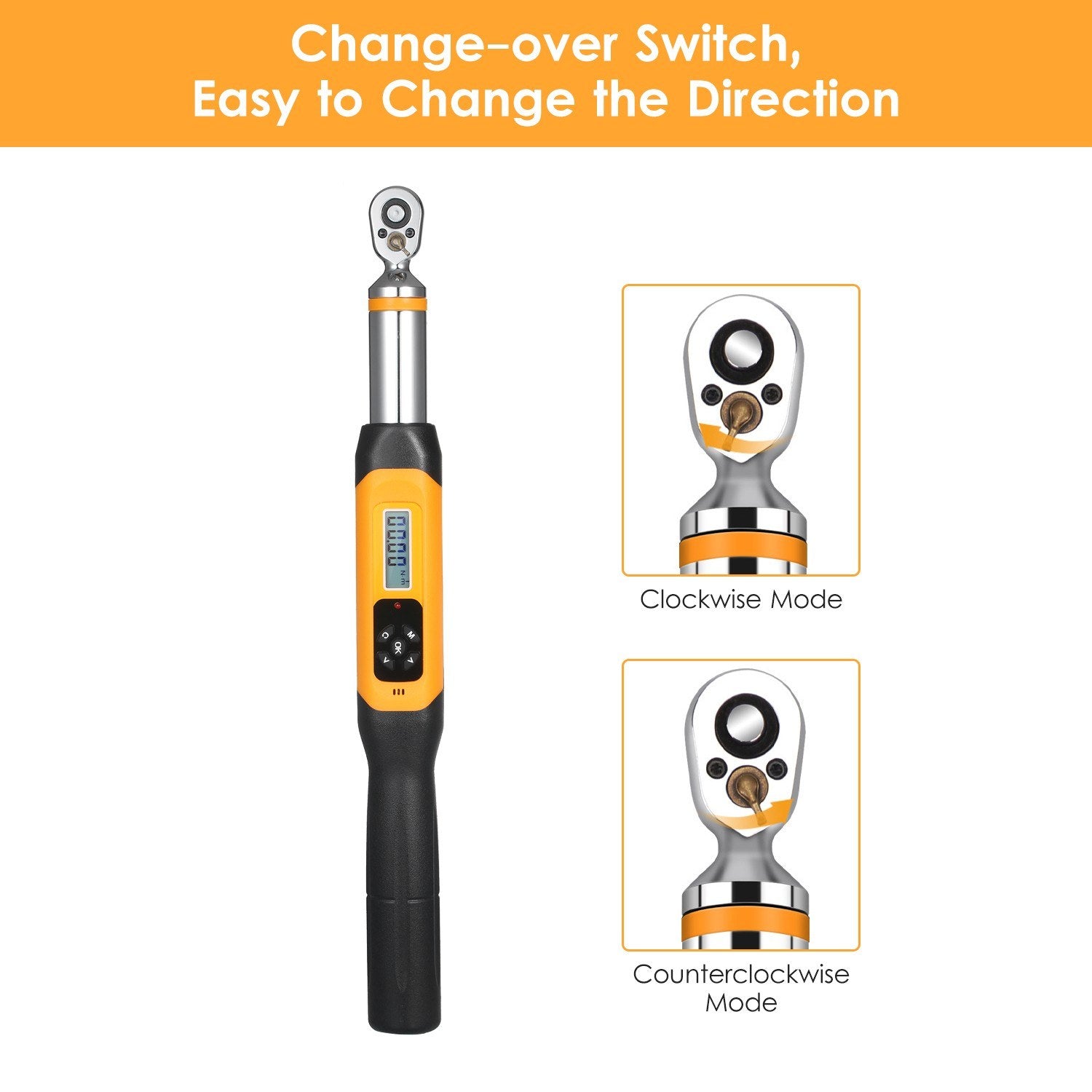 Preset Torque Wrench 10Nm Adjustable 1.4-inch LCD Digital Display 100 Groups Data Storage Peak & Real Time