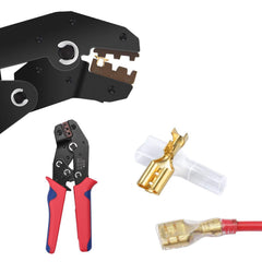 600Pcs Assorted Male and Female Wire Connector Set with Crimper Quick Disconnect Connectors Cold-Pressed Crimp Terminals for Electrical Wiring