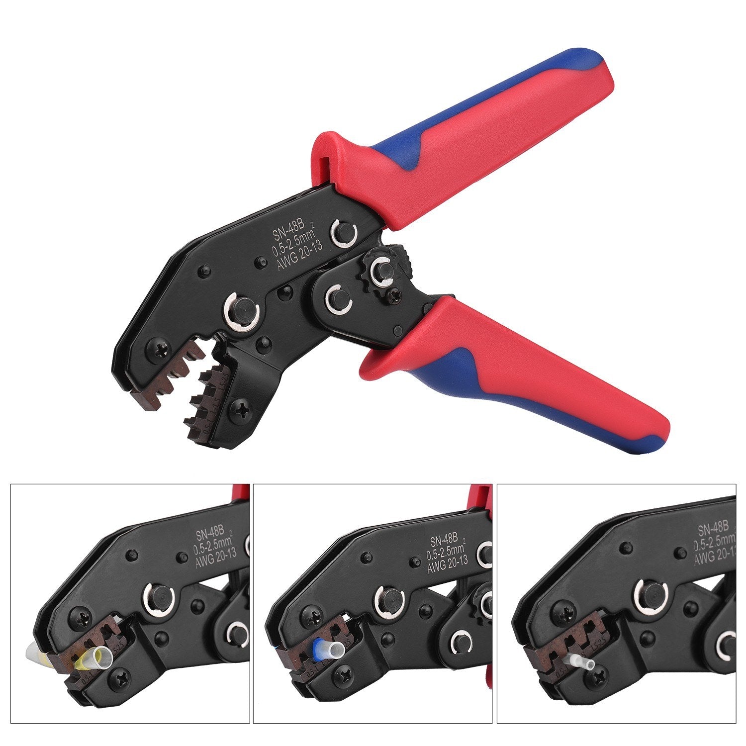 600Pcs Assorted Male and Female Wire Connector Set with Crimper Quick Disconnect Connectors Cold-Pressed Crimp Terminals for Electrical Wiring