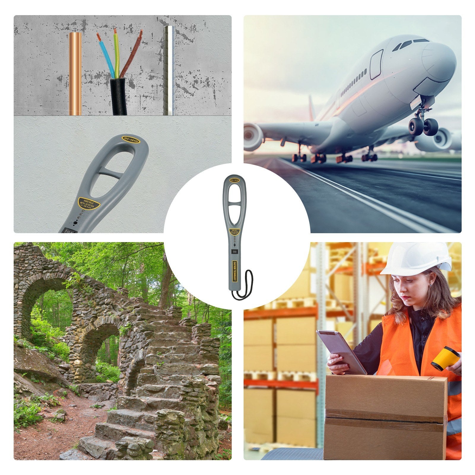 Portable Handheld Metal Detector High Sensitivity Safety Inspection With Buzzer Vibration for Security Check