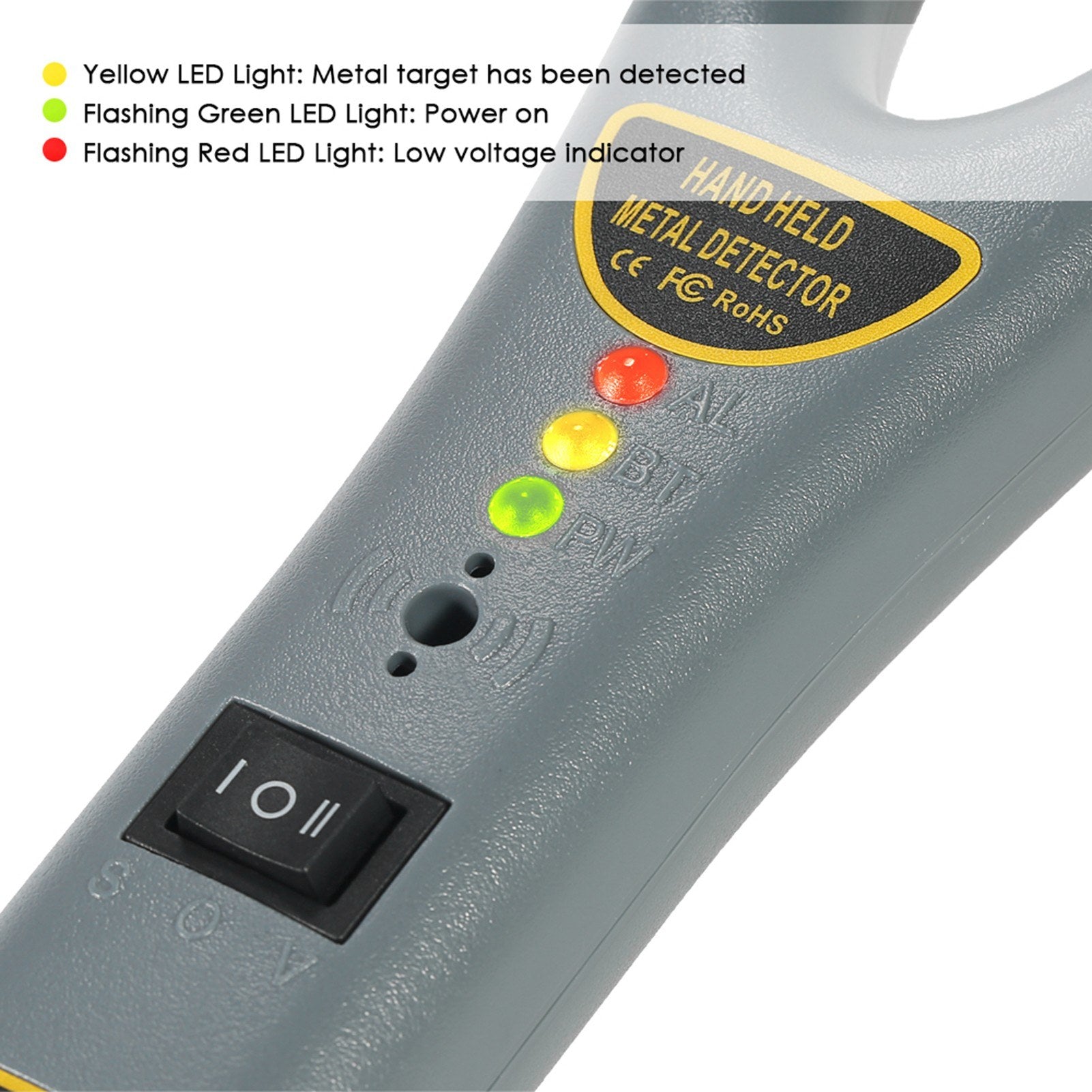 Portable Handheld Metal Detector High Sensitivity Safety Inspection With Buzzer Vibration for Security Check