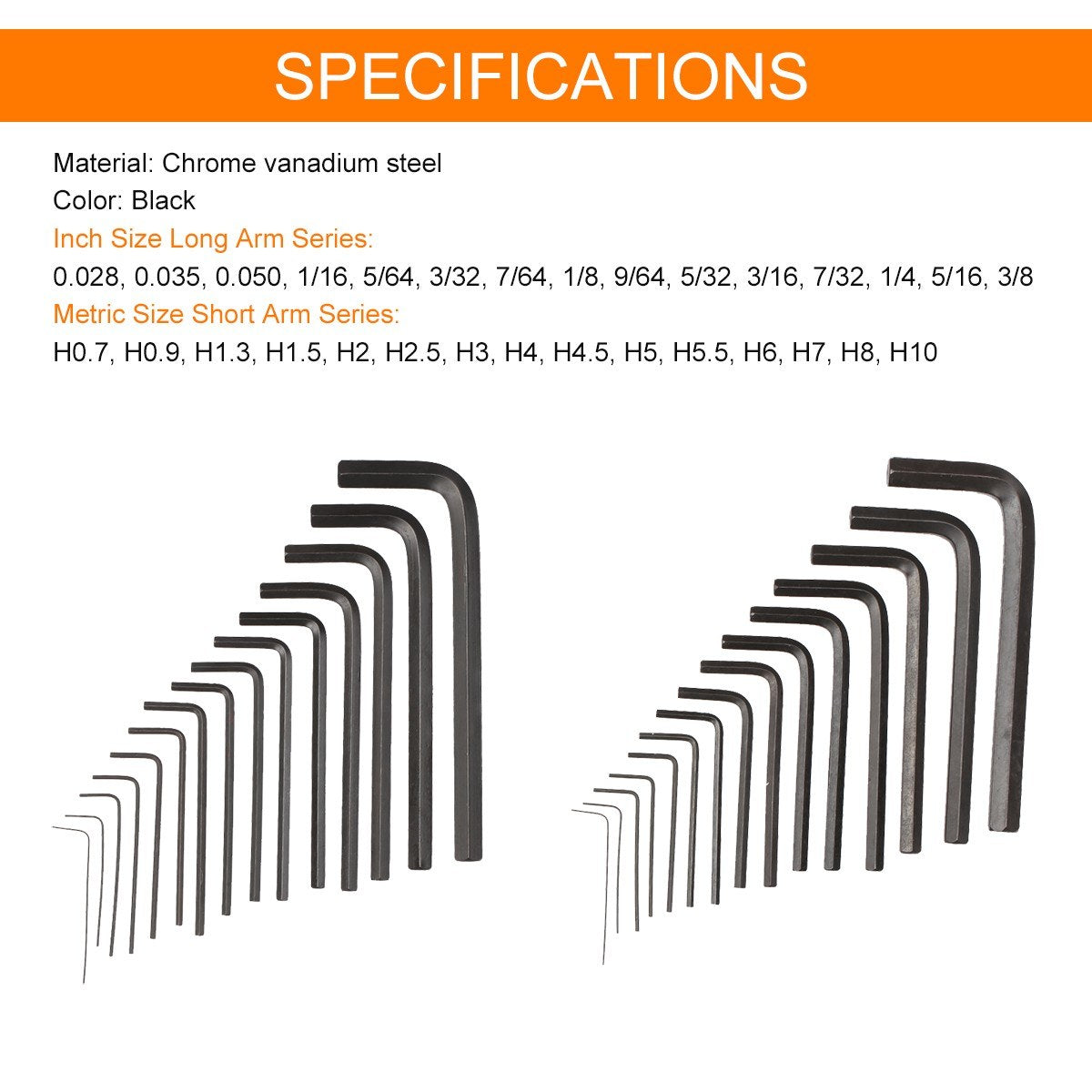 Metric Hexagon Wrench Set Repair Tools for Household Electrical Appliances Bicycle 30Pcs