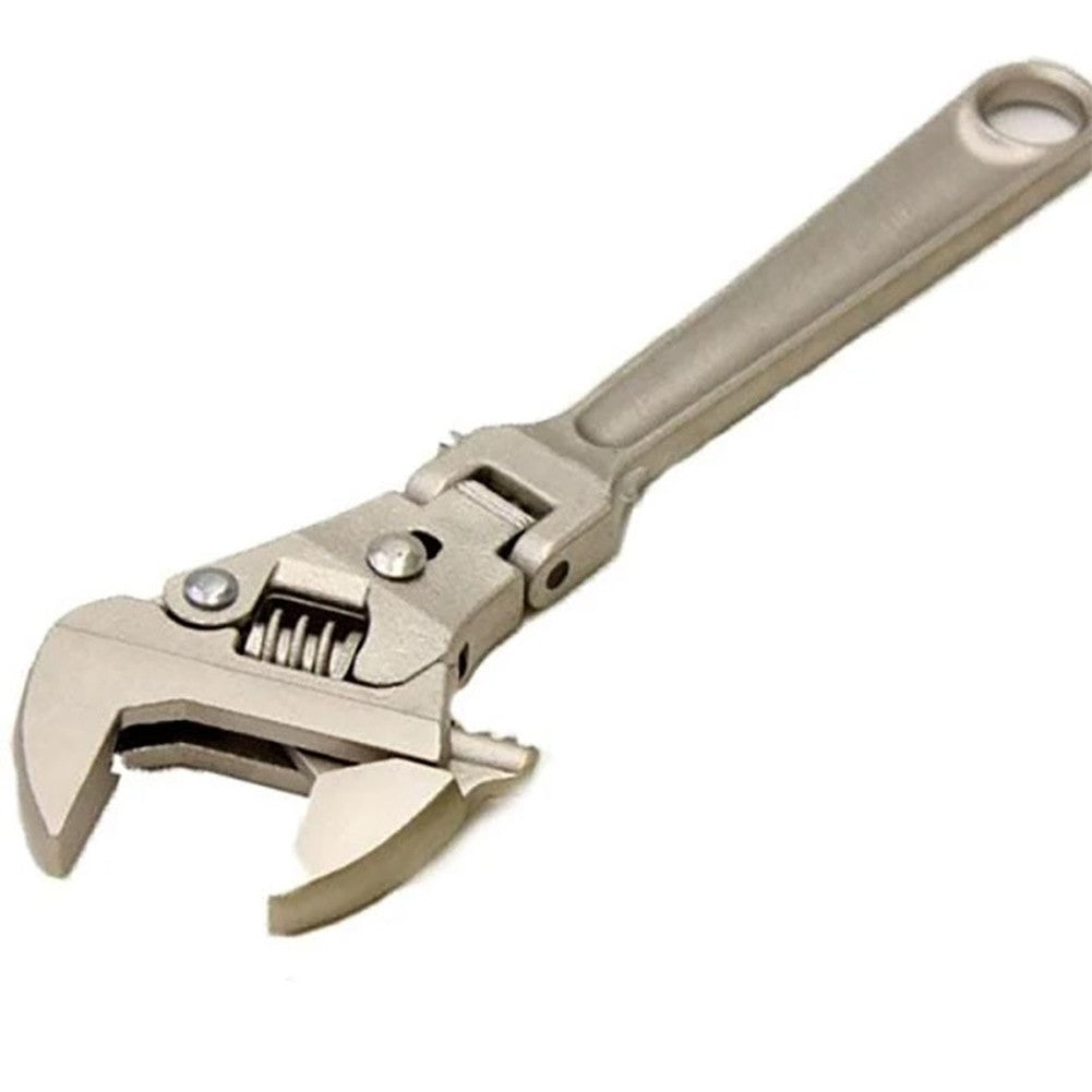 Adjustable Ratchet Wrench 180° Rotatable Folding Handle Spanner Hand Tool