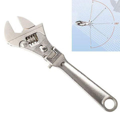 Adjustable Ratchet Wrench 180° Rotatable Folding Handle Spanner Hand Tool