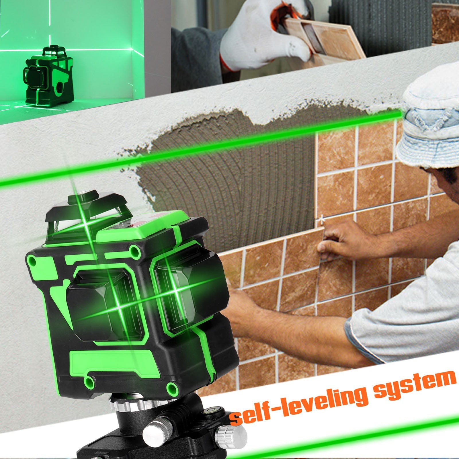 Multifunctional 3D 12 Lines Laser Level Tool Vertical Horizontal with Self-leveling Function