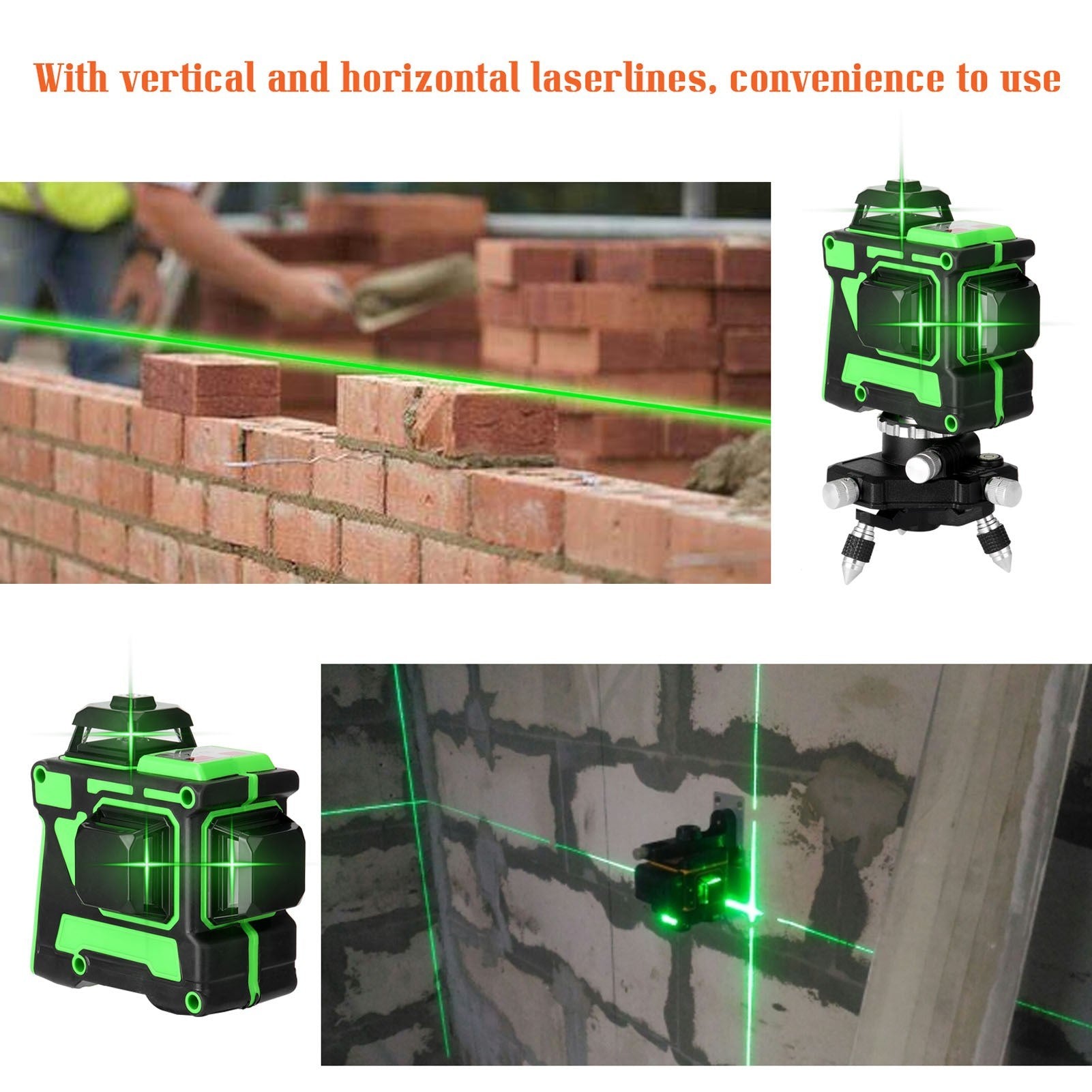 Multifunctional 3D 12 Lines Laser Level Tool Vertical Horizontal with Self-leveling Function