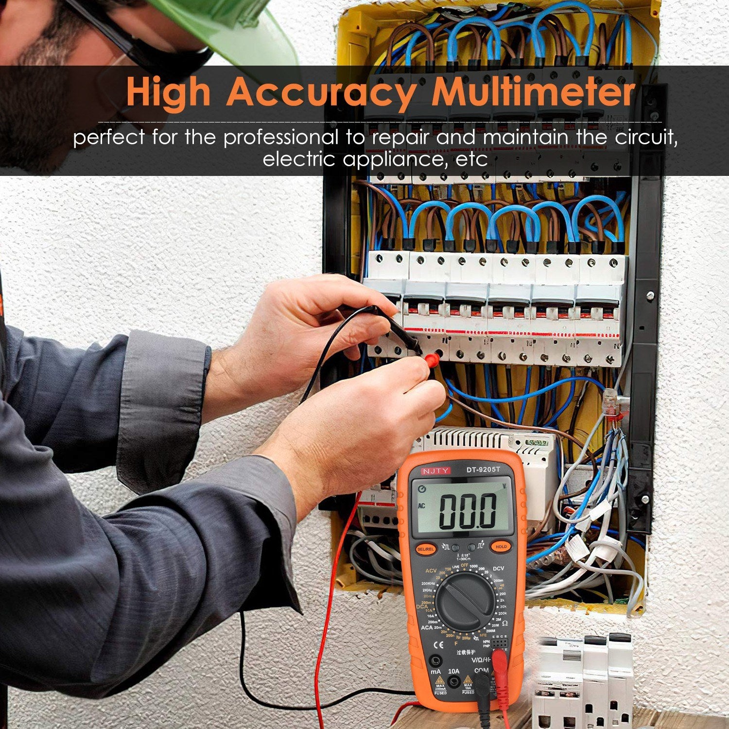 2000 Counts Multimeter True RMS Universal Measuring AC/DC Current Voltage Resistance