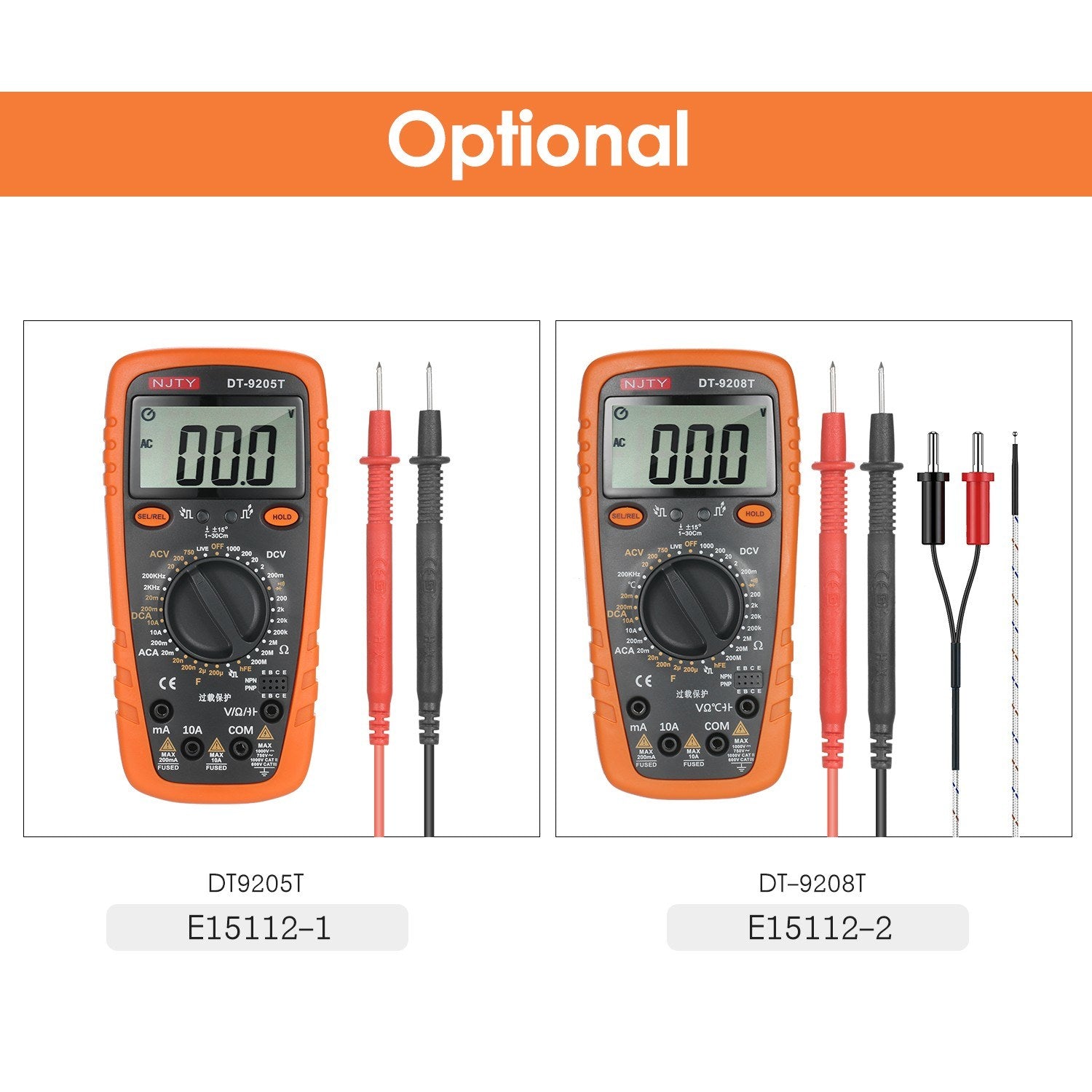 2000 Counts Multimeter True RMS Universal Measuring AC/DC Current Voltage Resistance
