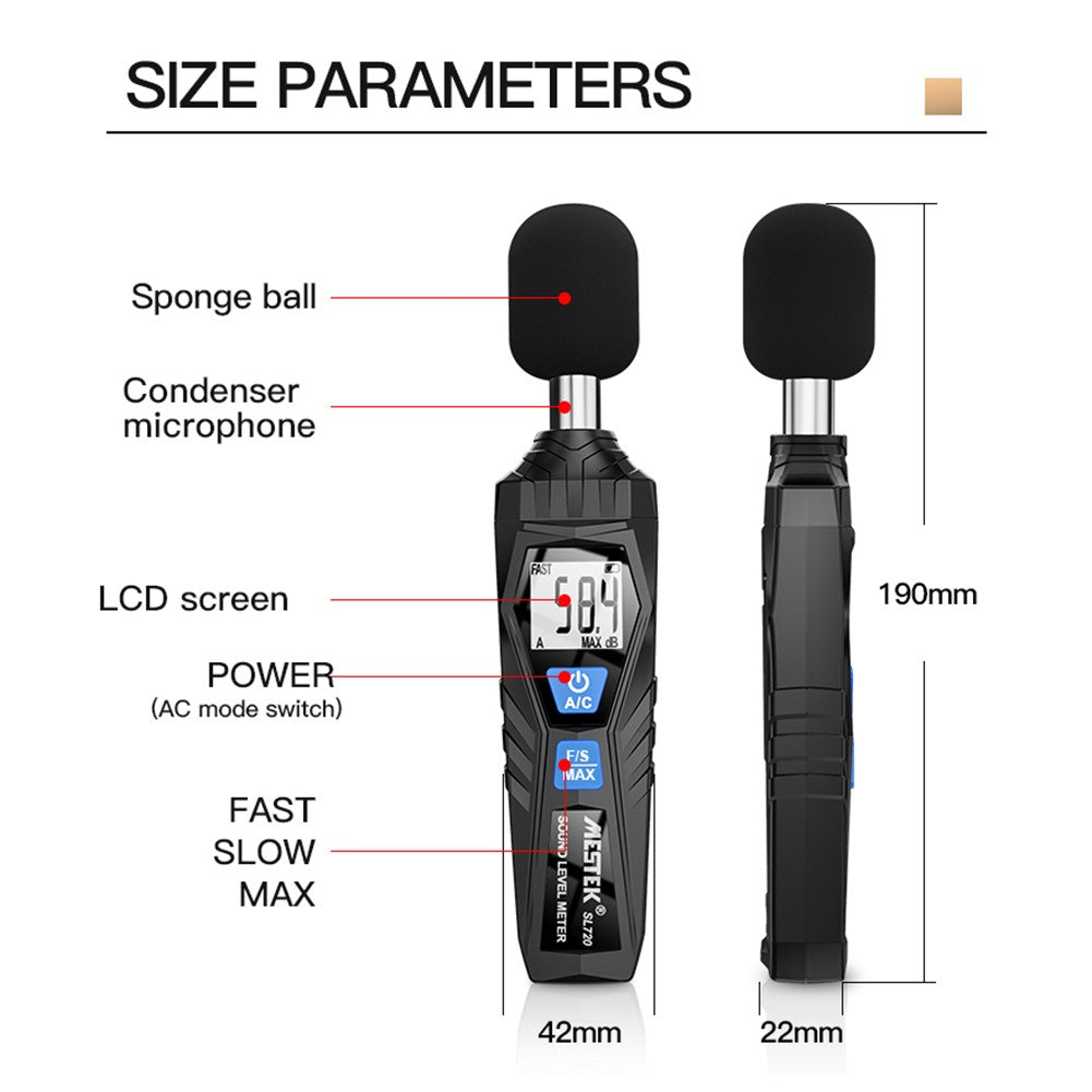 30~130dB Meter Noise Detector Measuring Instrument Mini Audio Sound Level Decibel Monitor Indicator