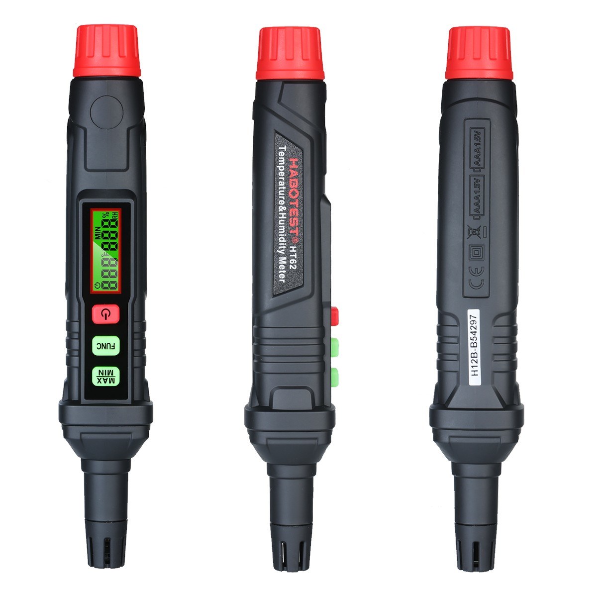 4-in-1 Digital Psychrometer Portable Thermo-Hygrometer Mini Temperature and Humidity Meter Pen with Dew Point Wet Bulb (Battery Not Included)