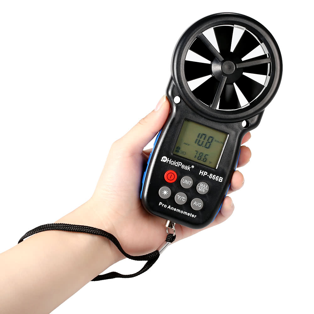 Mini LCD Digital Anemometer Wind Speed Air Velocity Temperature Measuring with Backlight