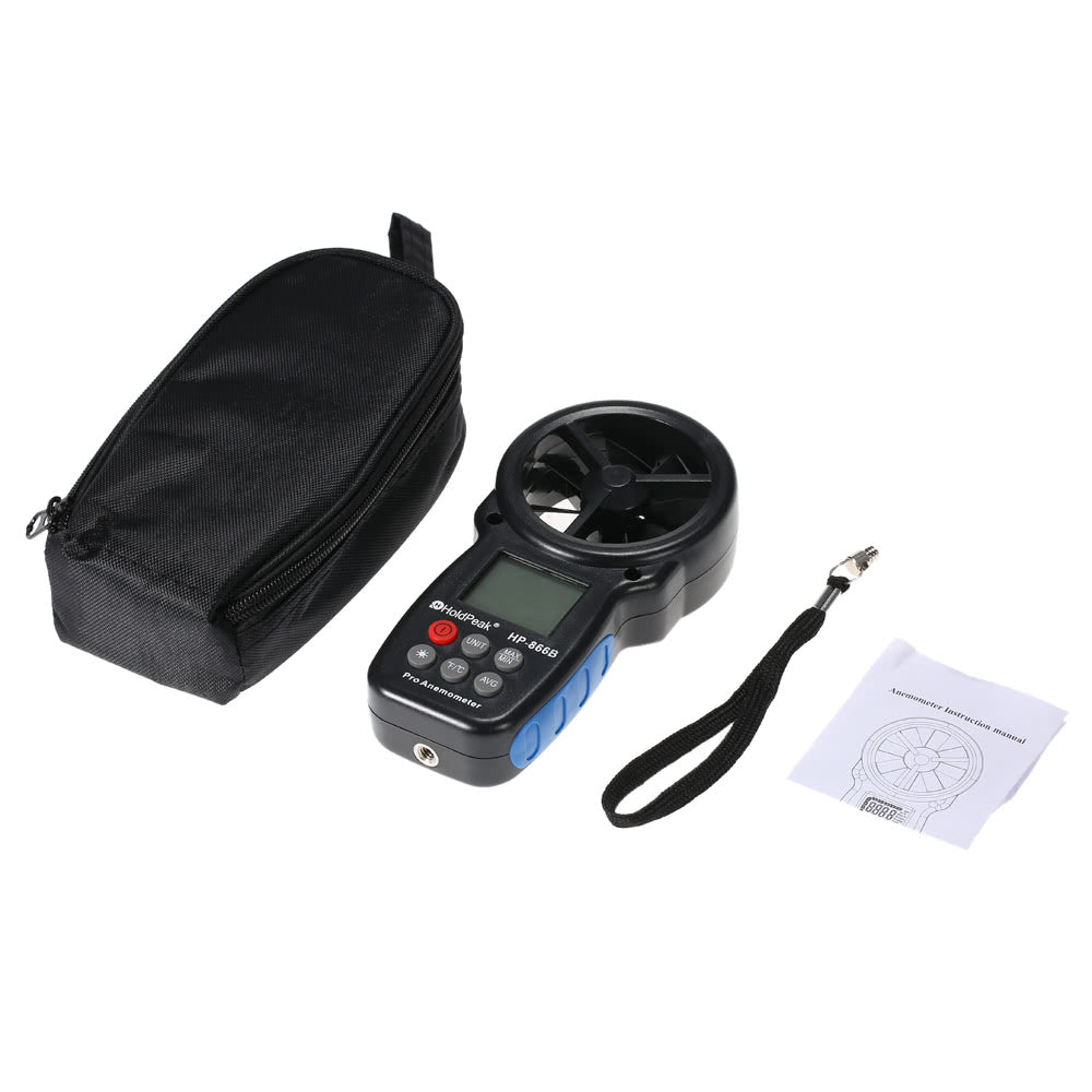 Mini LCD Digital Anemometer Wind Speed Air Velocity Temperature Measuring with Backlight
