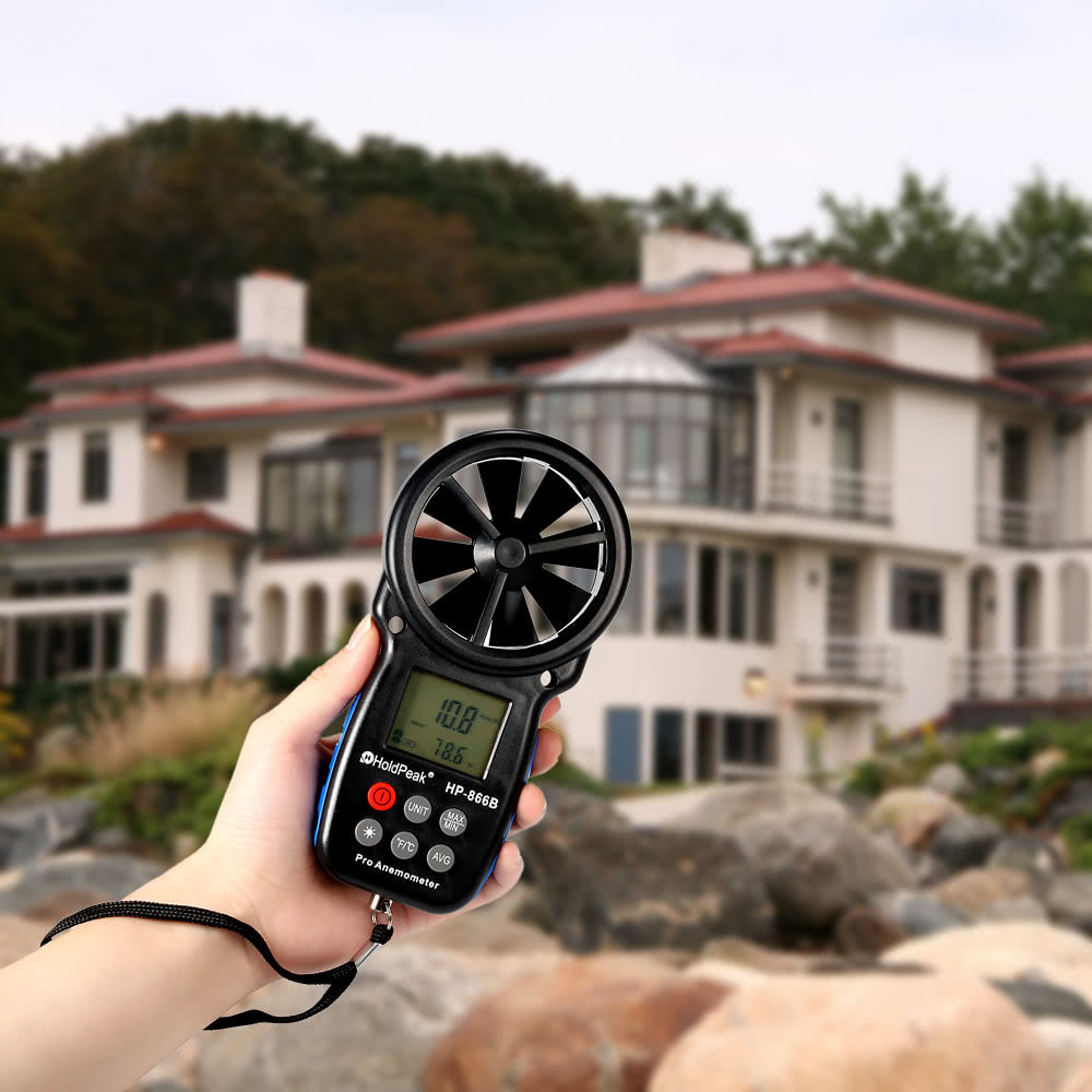 Mini LCD Digital Anemometer Wind Speed Air Velocity Temperature Measuring with Backlight