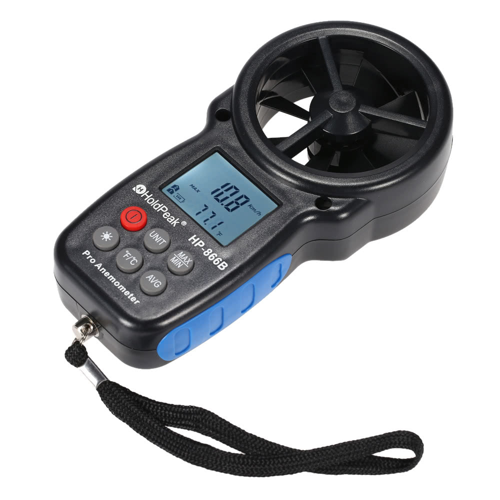 Mini LCD Digital Anemometer Wind Speed Air Velocity Temperature Measuring with Backlight