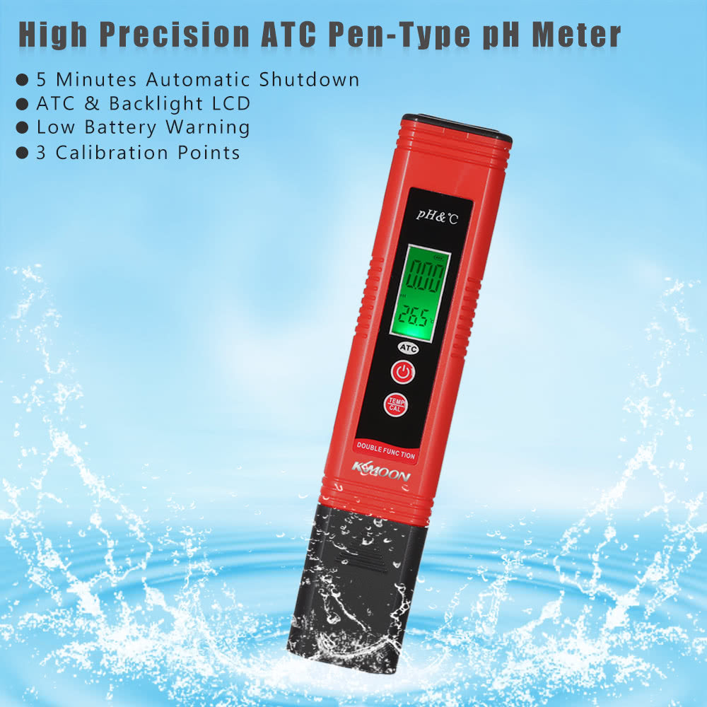 Professional & Power-saving pH-007 Pen-Type pH Meter High Precision with Automatic Temperature Compensation
