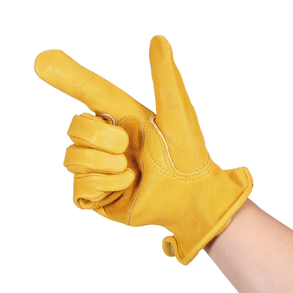 Men's Work Cowhide Gloves Gardening Digging Planting Pruning Protective Non-Slip Protection Wear