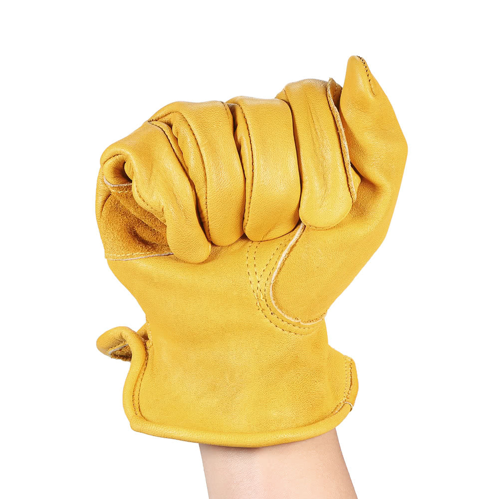 Men's Work Cowhide Gloves Gardening Digging Planting Pruning Protective Non-Slip Protection Wear