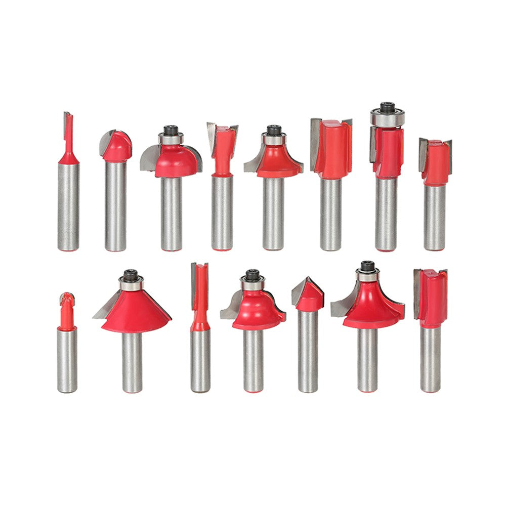 Milling Cutter Router Bit Set 8mm for Floor Handmade Engraving Cutting 15PCS